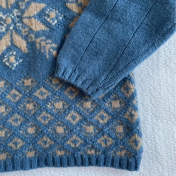 VTG Maurices Tan and Blue Jumper 100% Shetland wool. - Picture 4 of 8